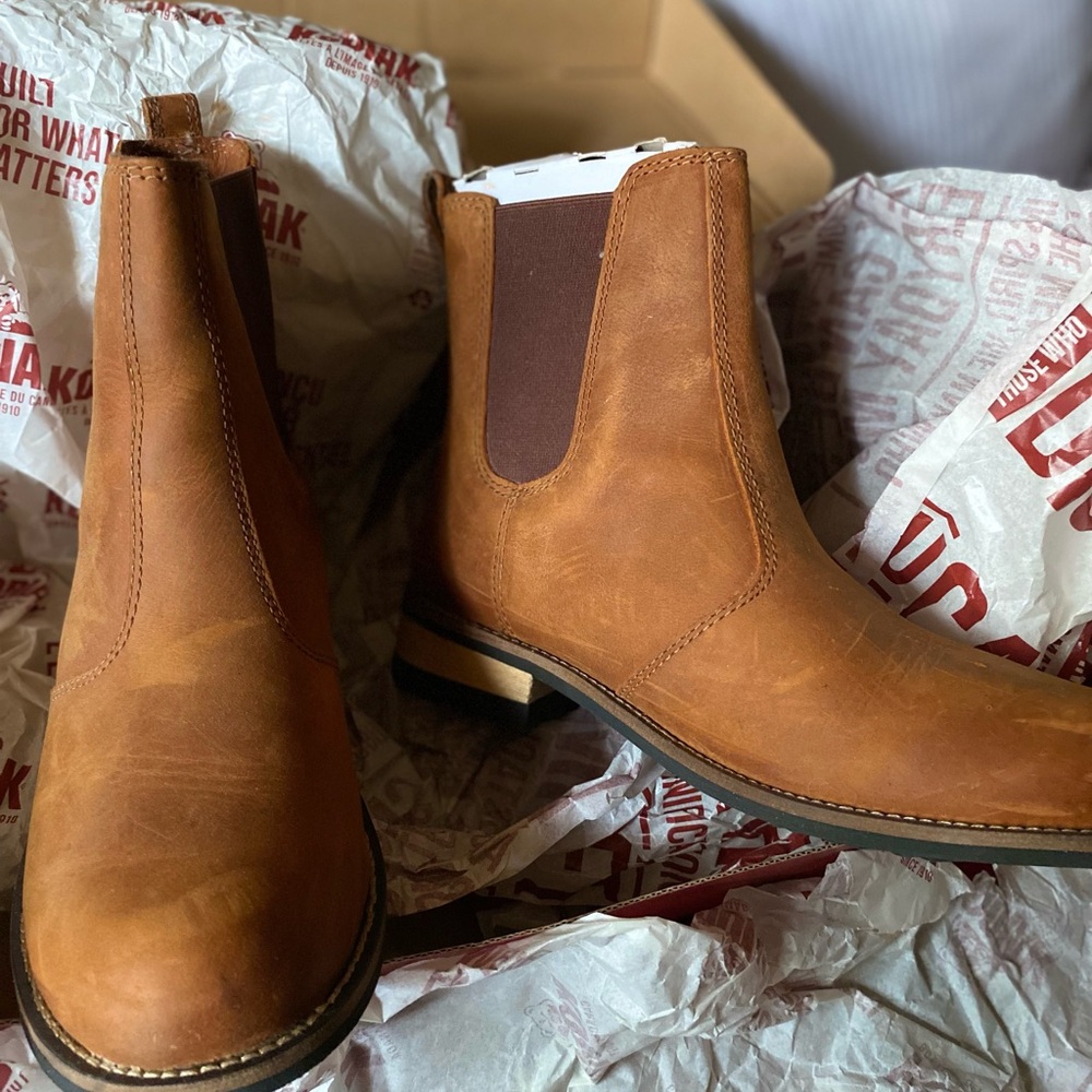 Kodiak Tan Leather Ankle Boots